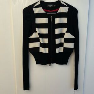 Blazer black with white stripes